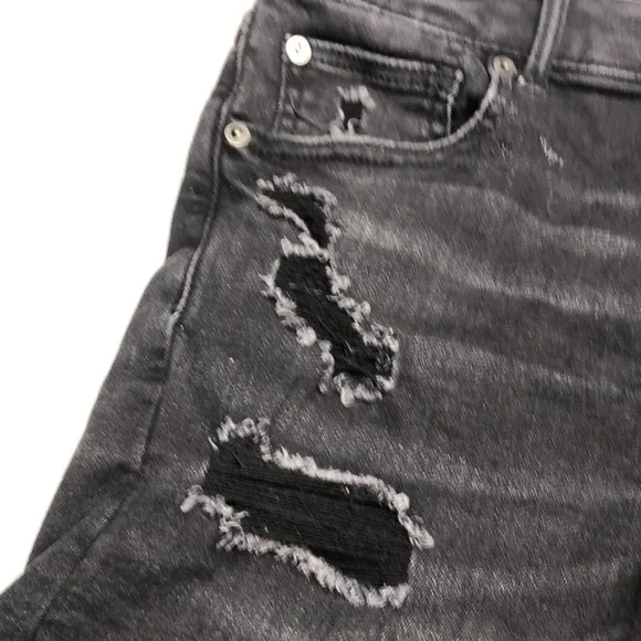 BUTTONFLY AMERICAN EAGLE SUPER HI-RISE SHORTIE JEAN SHORTS 6/28 ⭐️ - Picture 7 of 11